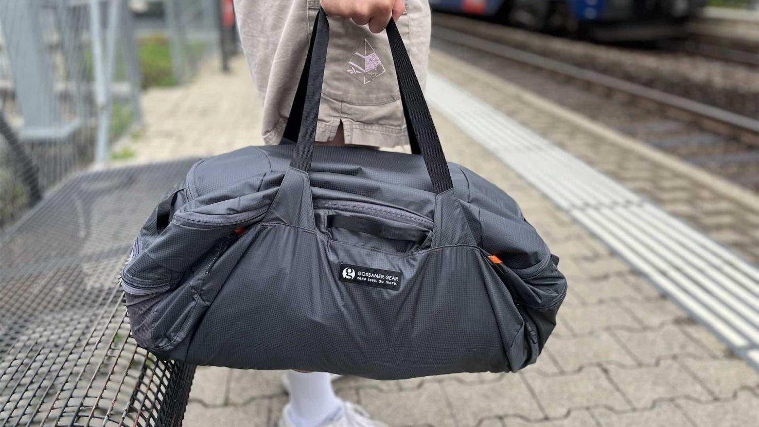 Gossamer Gear Vanish Duffel packed for a family day out