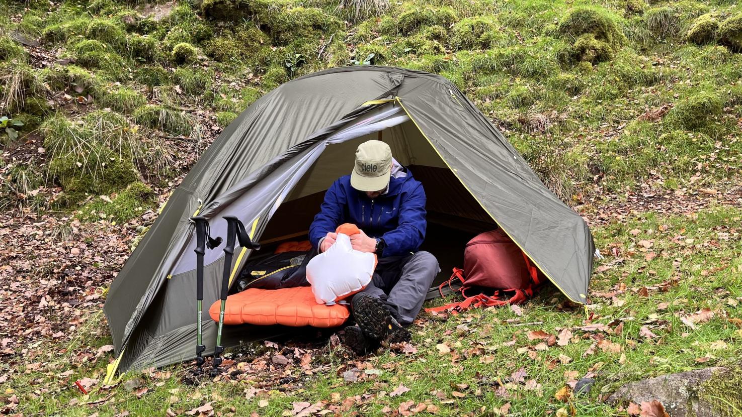 Patagonia Triolet jacket from the front showing pockets and hood