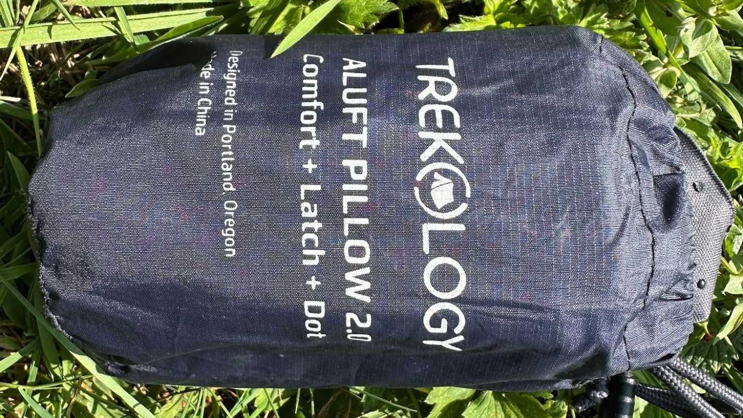 Trekology Aluft 2 pillow in use on a British wild camp